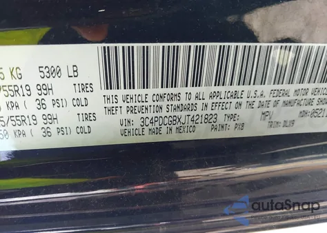 2018 Dodge Journey Crossroad z USA, uszkodzony, nr VIN 3C4PDCGBXJT421823